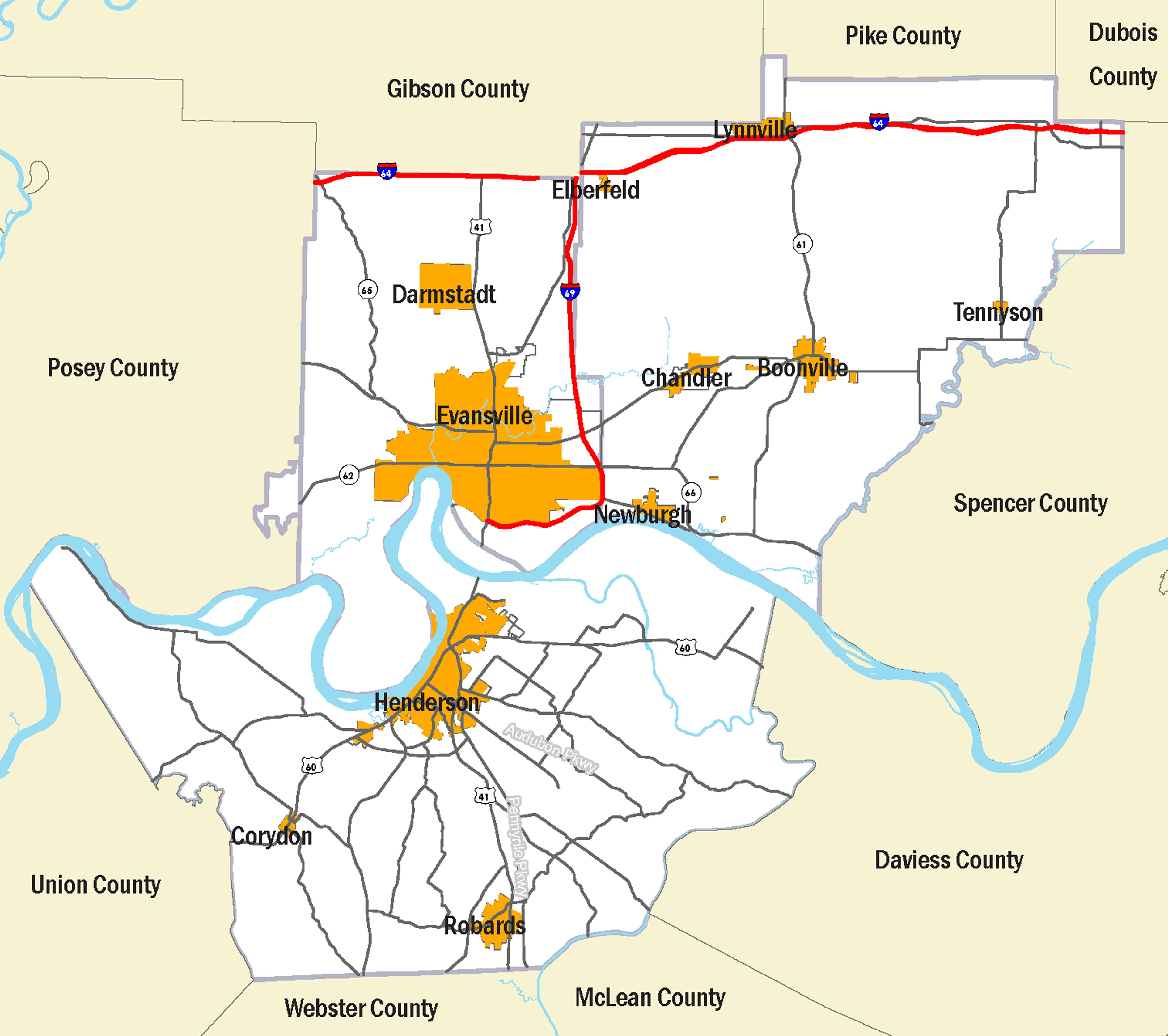 Evansville Indiana Zip Code Map
